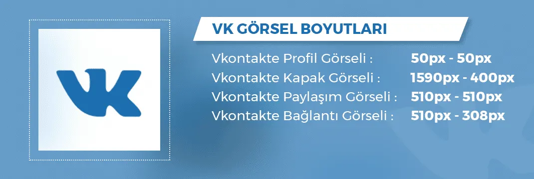2019 VK (VKontakte) Görsel Boyutları