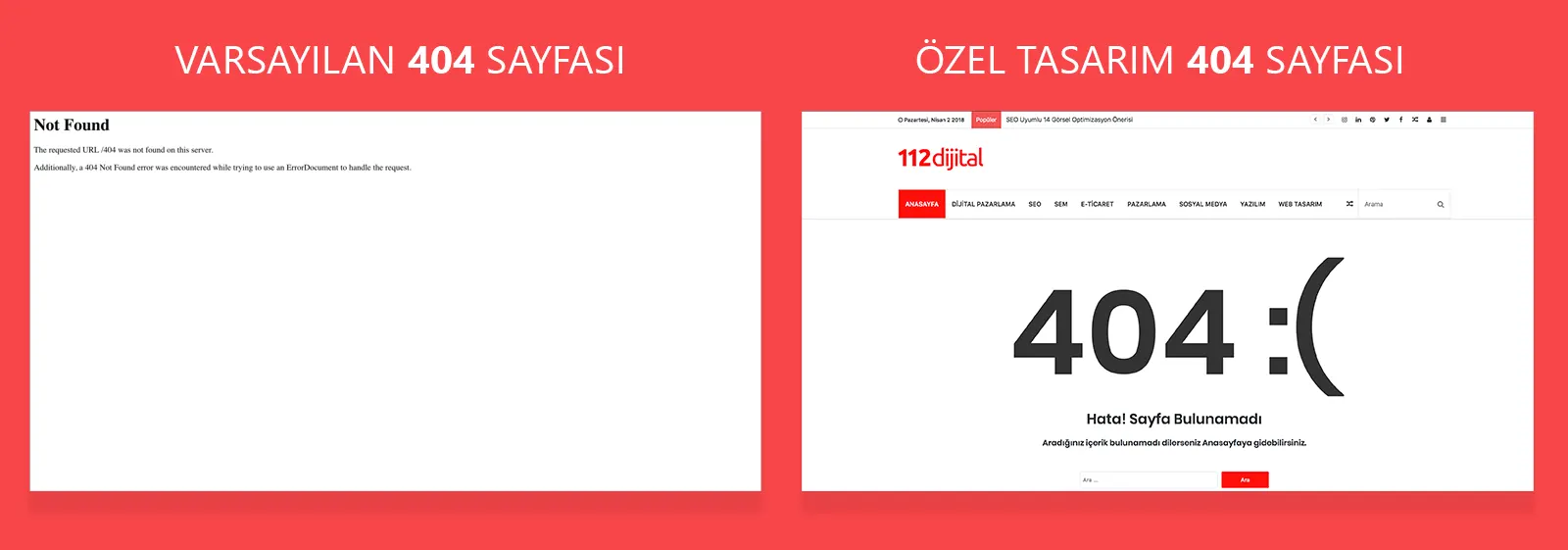 Jenerik 404 Sayfaları Kullanmak