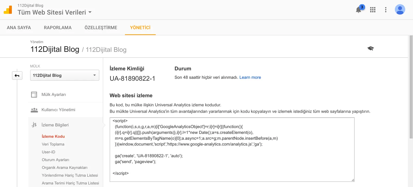 Google Analytics Kurulumu?